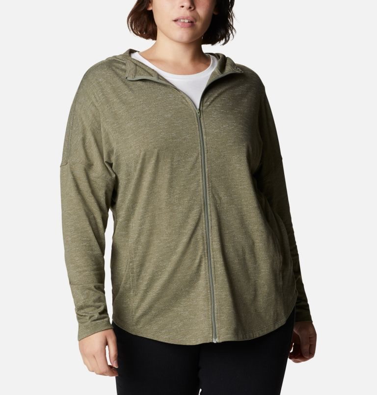 Women\'s Columbia Cades Cove Full Zip Hoodie Olive | Plus Size CA-L40LC